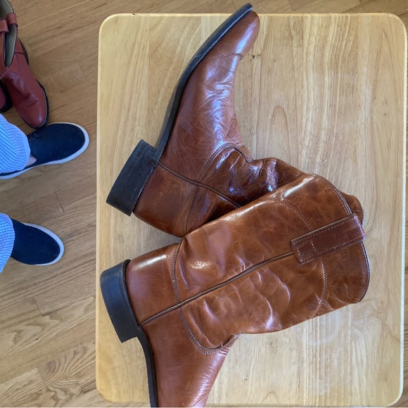 Roper-Style Leather Boots No Brand No Size, Just Beautiful! Women’s Size 7 or 8? - Picture 5 of 6